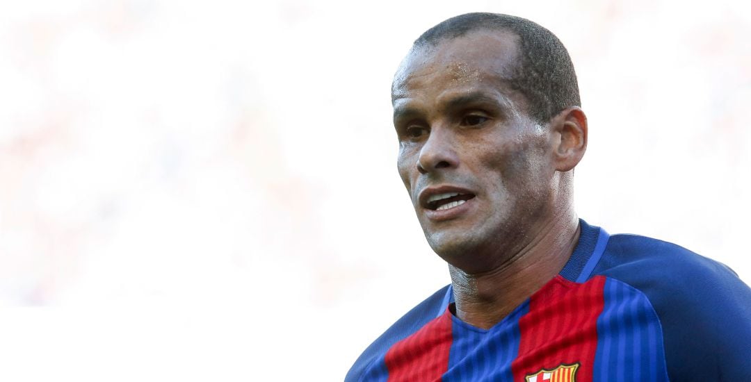 Rivaldo, durante un partido de leyendas del Fútbol Club Barcelona