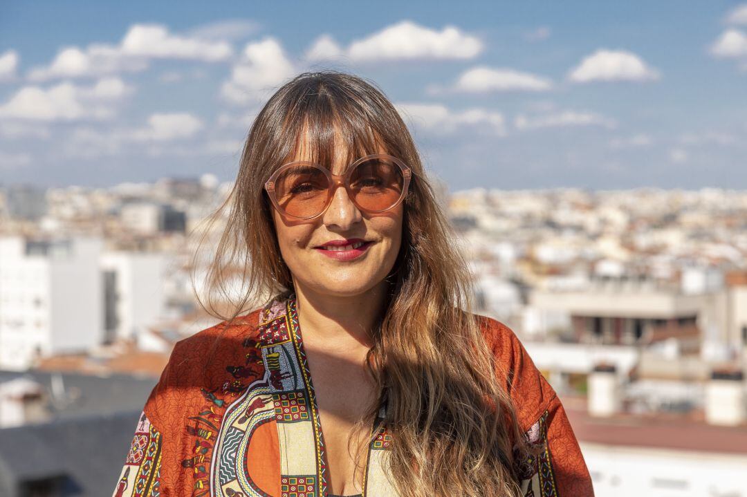 La actriz Candela Peña, en la terraza de la Cadena SER