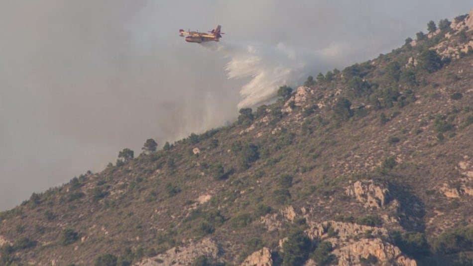 En la extinción del incendio han participado numerosos medios terrestres y aéreos