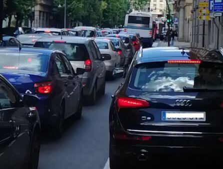 Problemas de tráfico la pasada semana en Gran Vía.