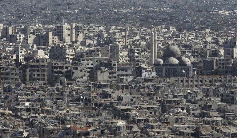 Los edificios de la ciudad de Homs, destruidos por el conflicto.