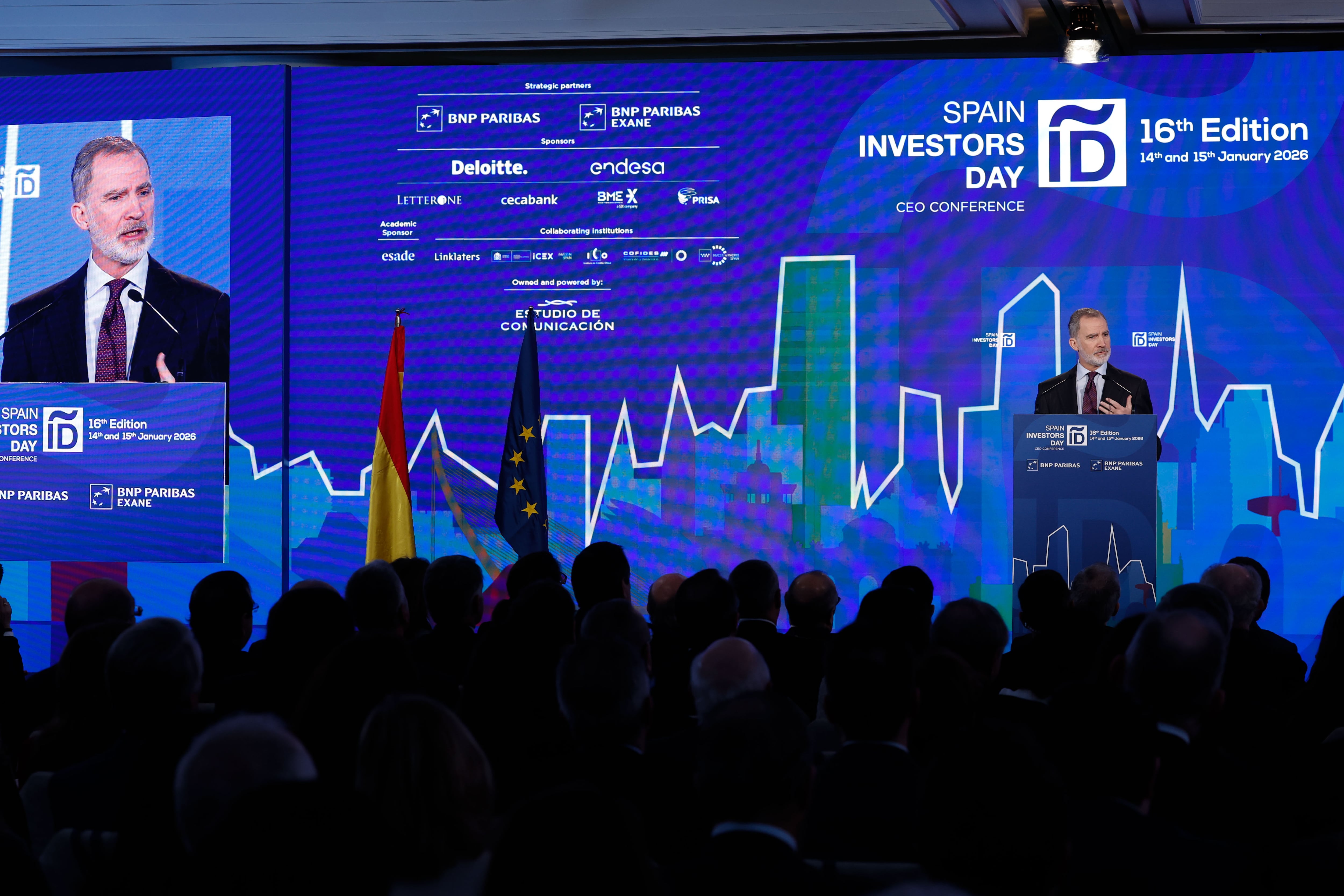 El rey Felipe VI durante la inauguración de la  XVI edición del Spain Investors Day.