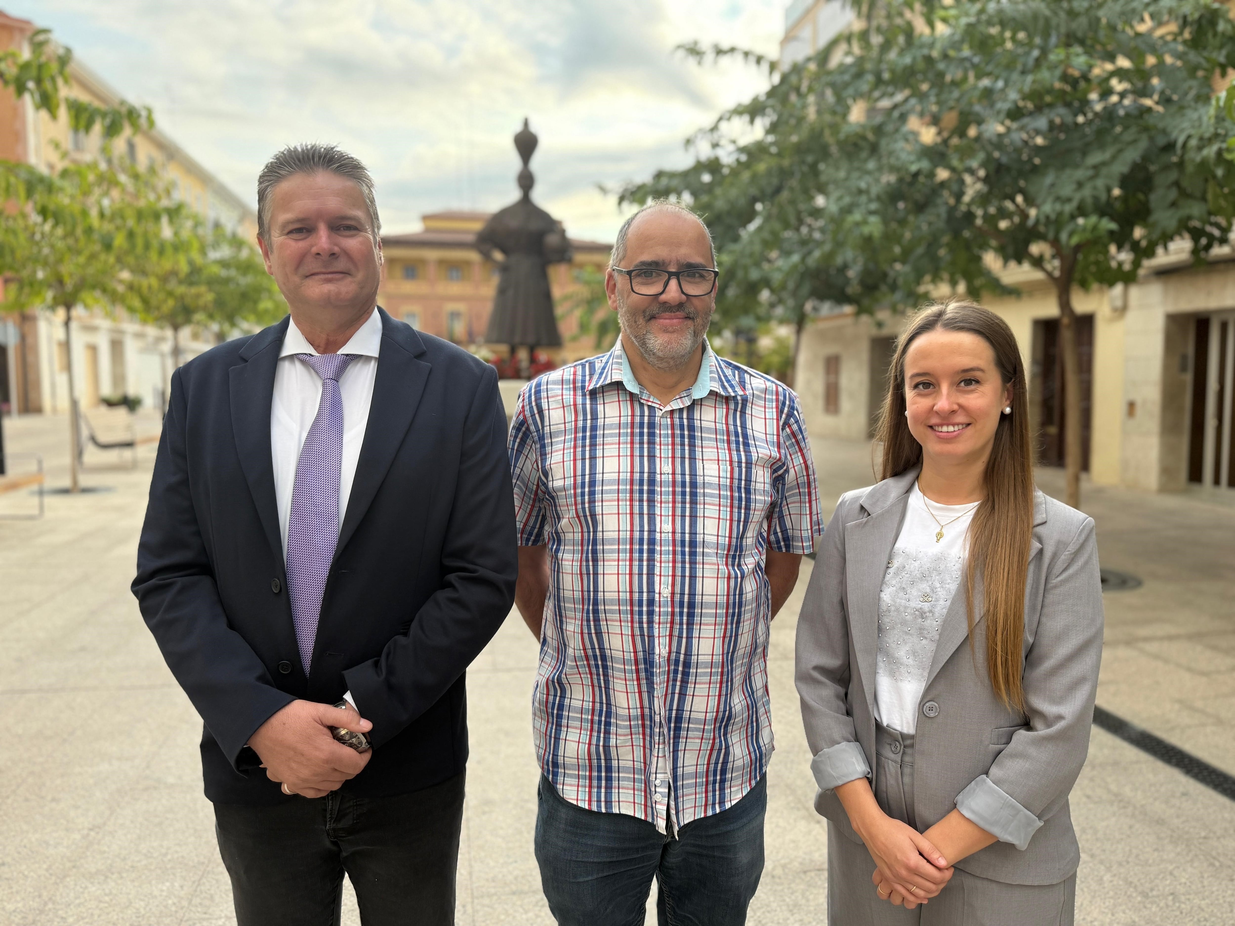 Ignacio Gramún, Jorge Larroya y Mapi Aquilué. Foto: Ayto de Fraga