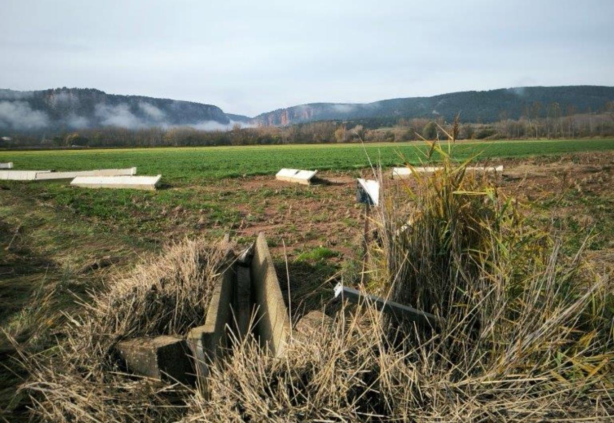 Canales de riego arrancados por la DANA en la zona de Molina de Aragón