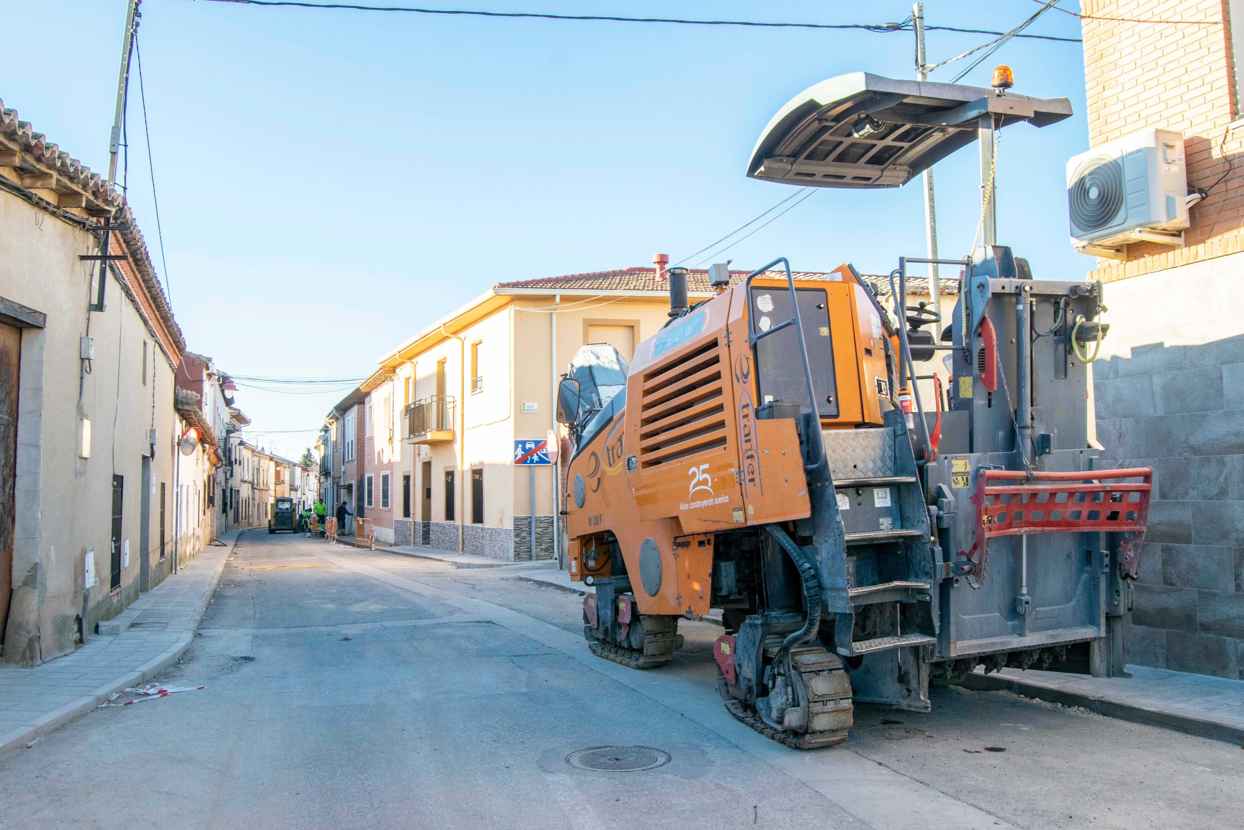 Obras en la calle Hita de Marchamalo