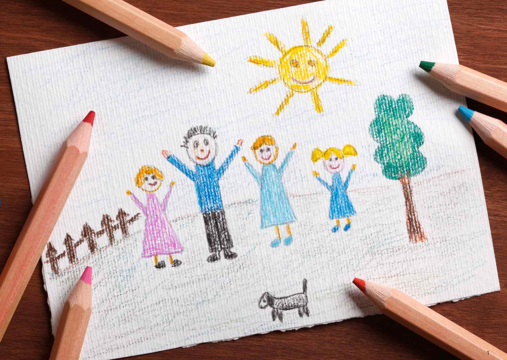 Dibujo infantil de una familia