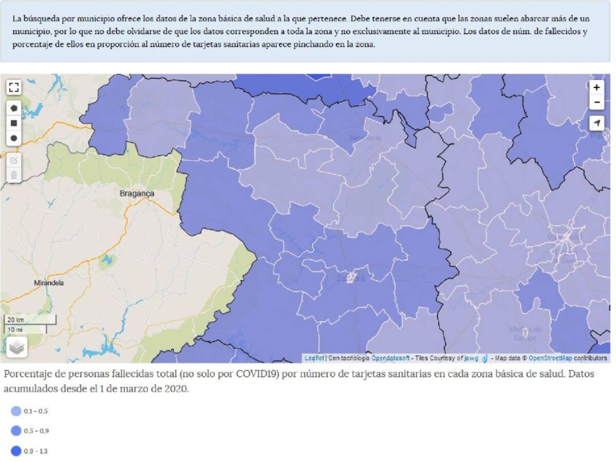 Toro y Benavente Norte son las zonas básicas de salud con más fallecidos
