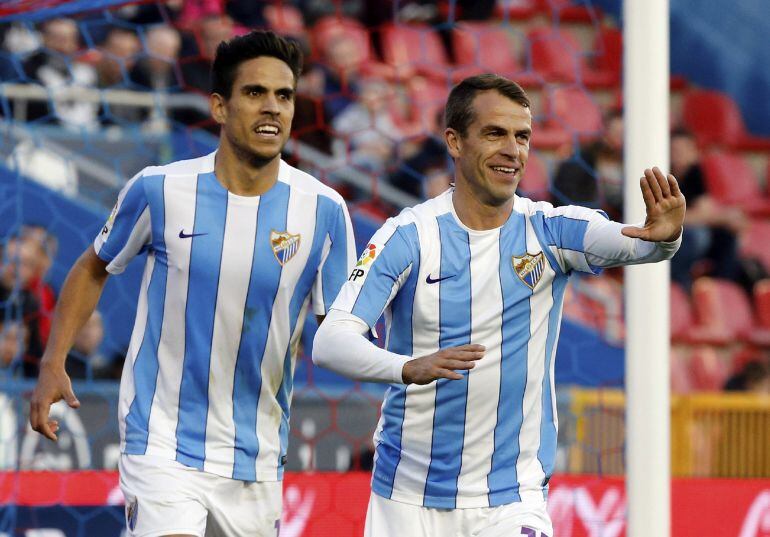 Duda celebra su gol en el campo del Levante