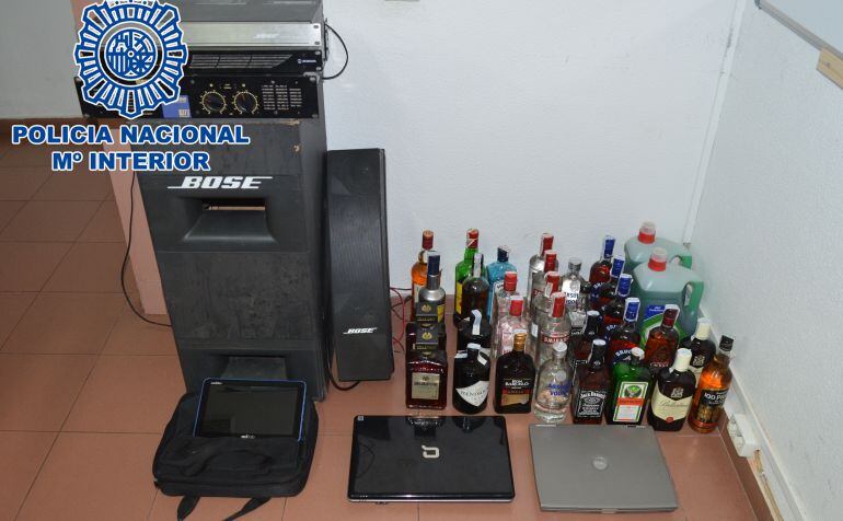 Material recuperado tras el robo