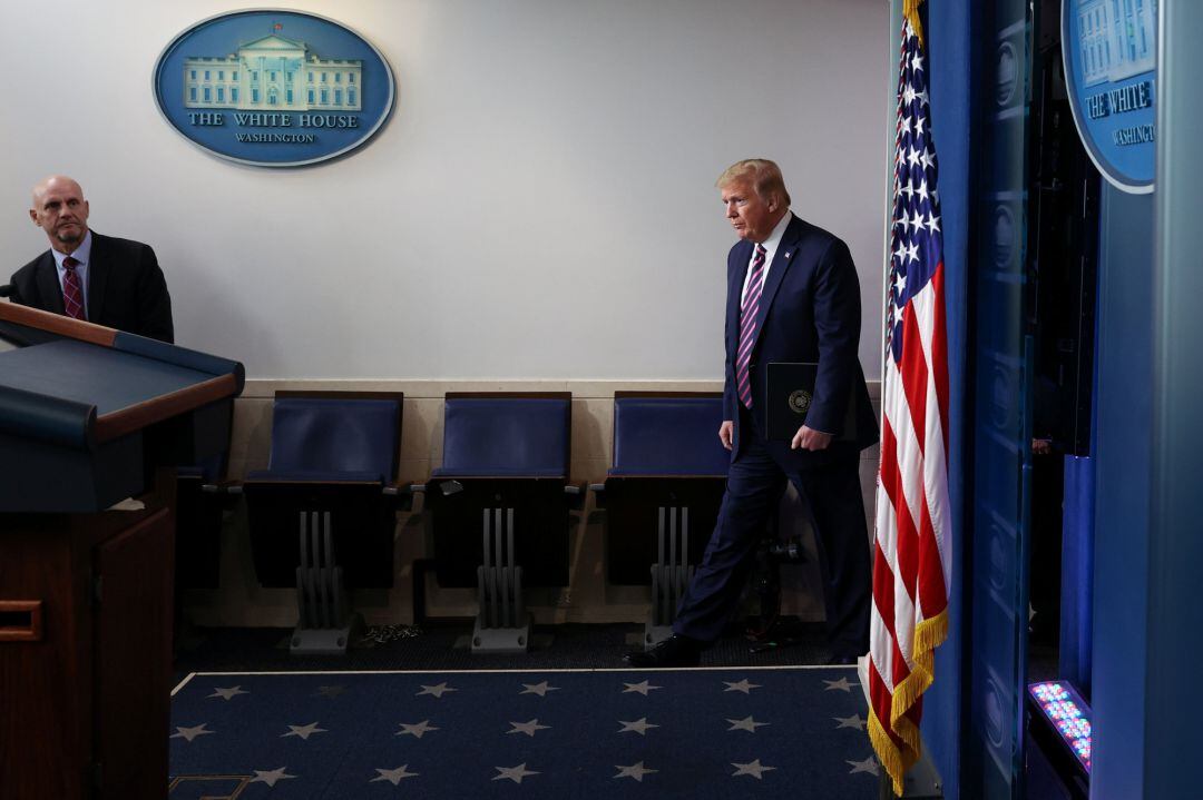 Donald Trump, presidente de los Estados Unidos, en una rueda de prensa