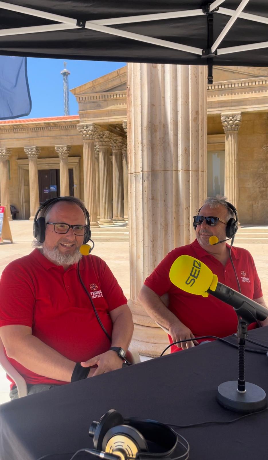 Joan Gea y Juan Ramón García, actores de Terra Mítica