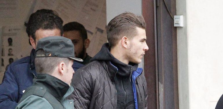 Lucas Hernández, a su salida de los juzgados de Majadahonda donde ha prestado declaración