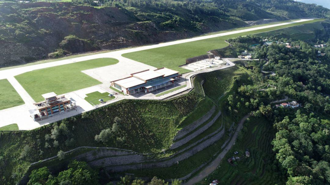 El aeropuerto de Pakyong está a más de 1.700 metros de altitud