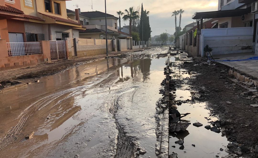 Imagen de los destrozos causados por la gota fría a su paso por la Región de Murcia.