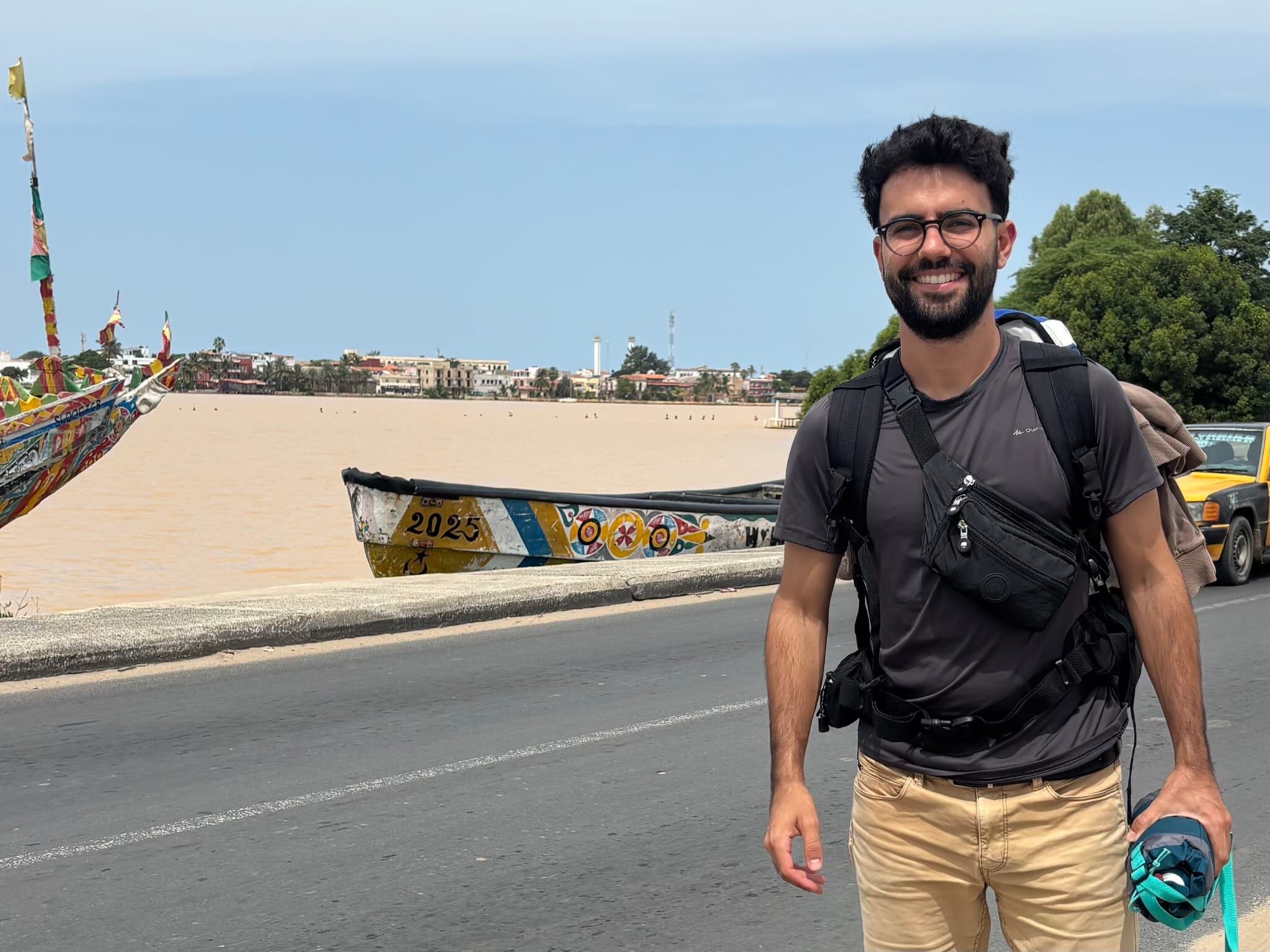 El periodista Nicolás Orozco en Dakar, Senegal