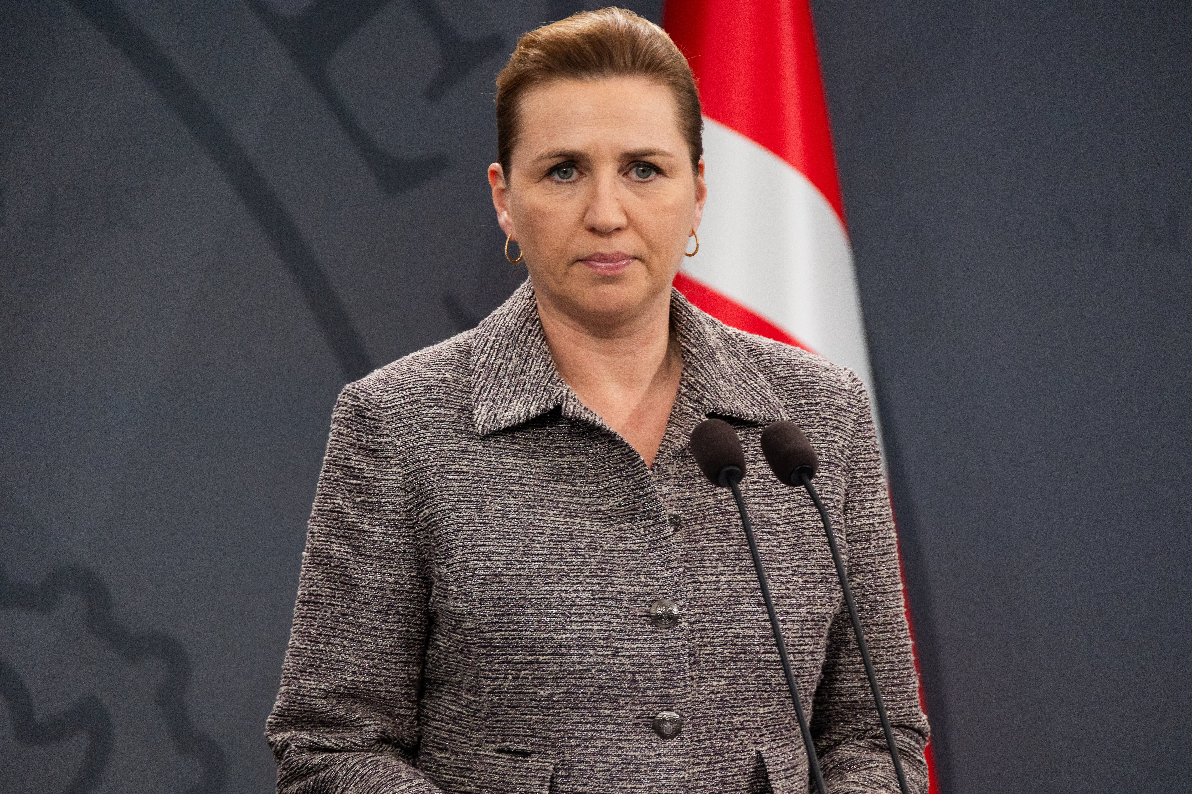 La primera ministra de Dinamarca, Mette Frederiksen, en una comparecencia en Copenhague este mes de enero