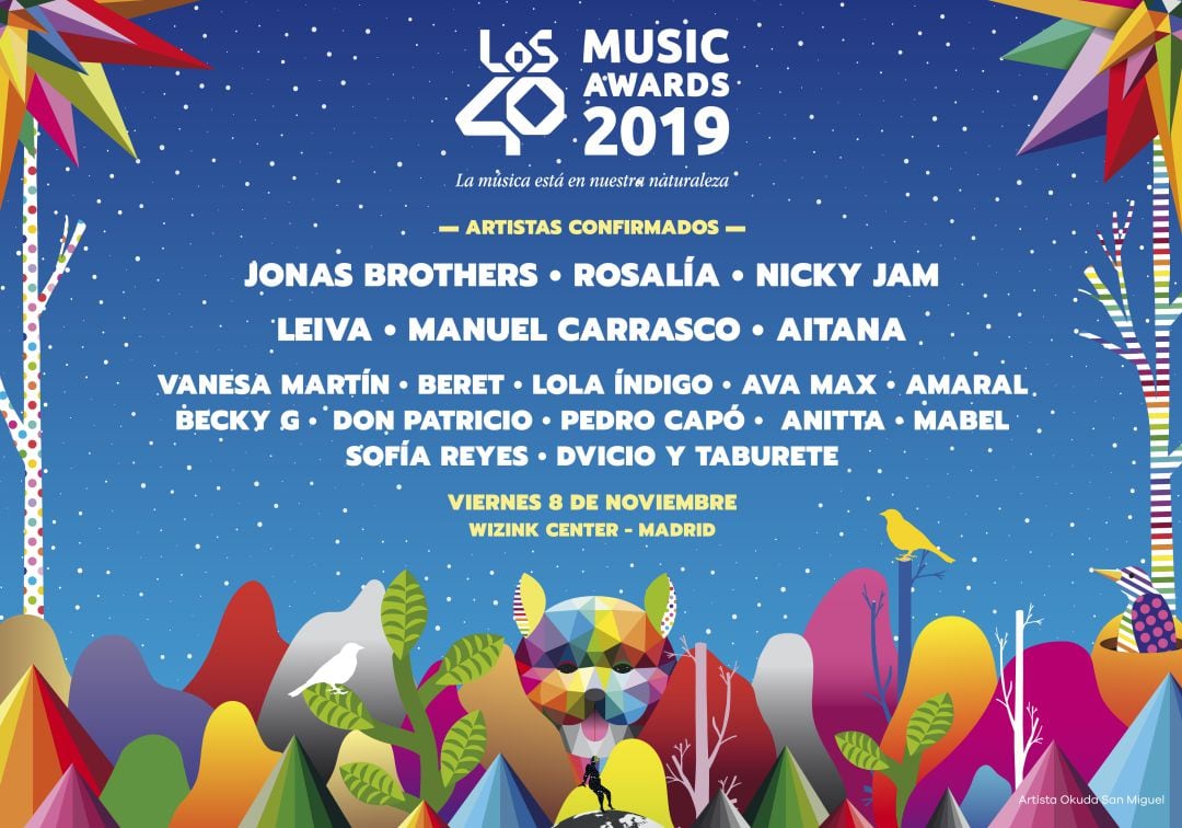 Cartel LOS40 Music Awards 2019