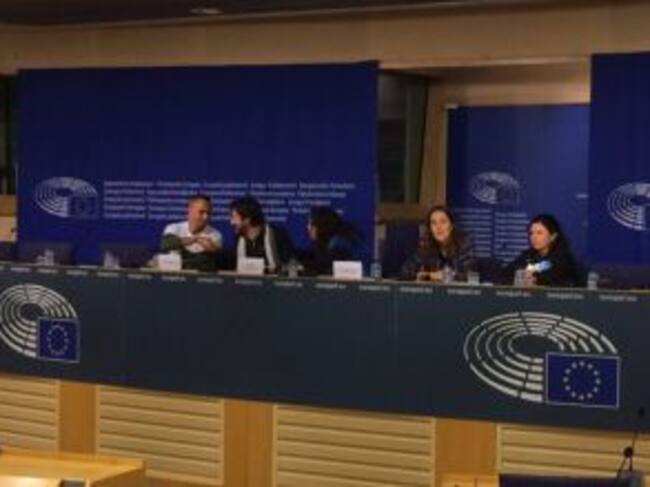 Los diputados de Podemos en Bruselas