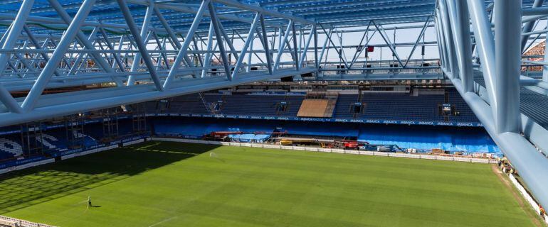 Estadio de Riazor en obras. Interior