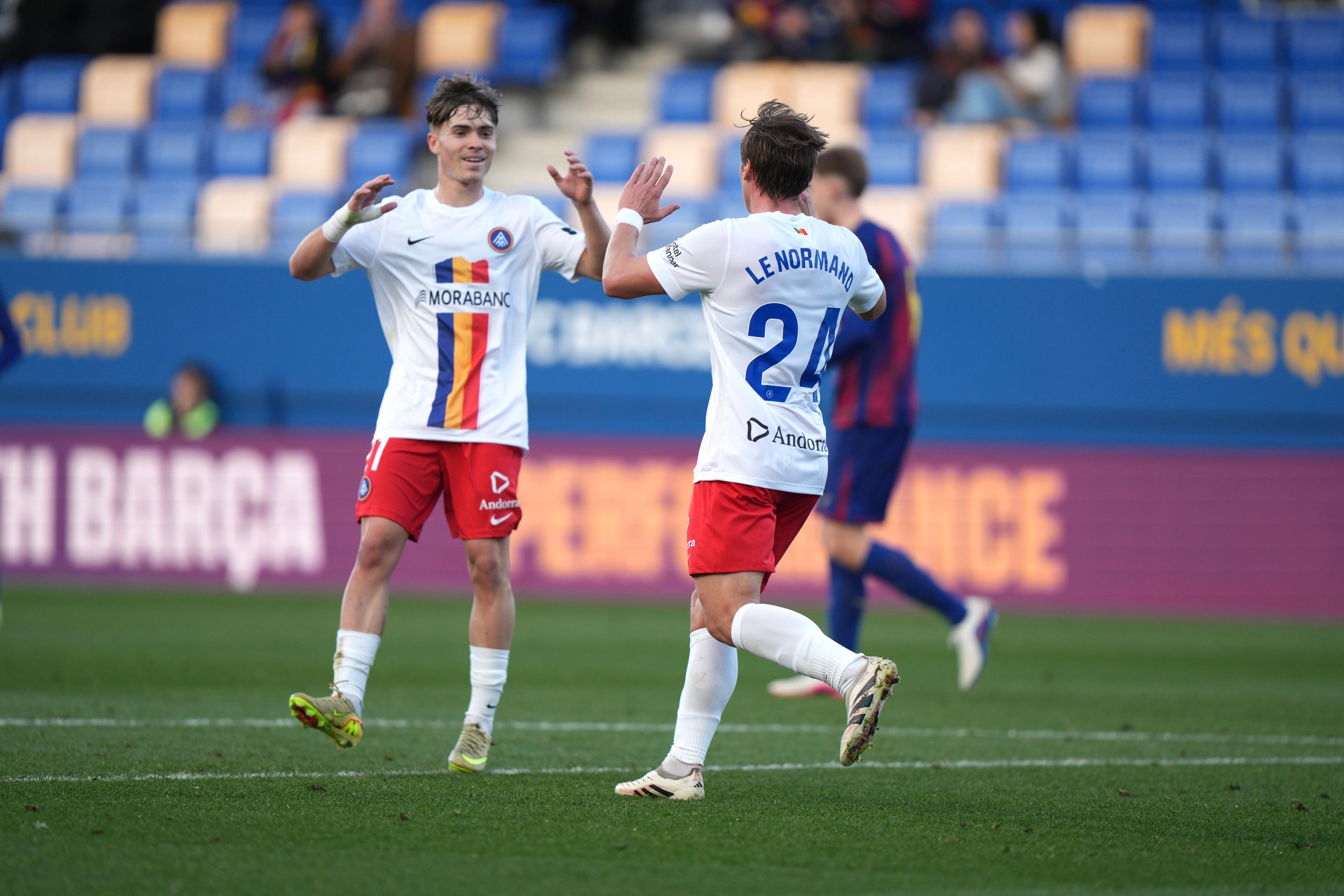 Cerdà i Le Normand celebren l'únic gol tricolor
