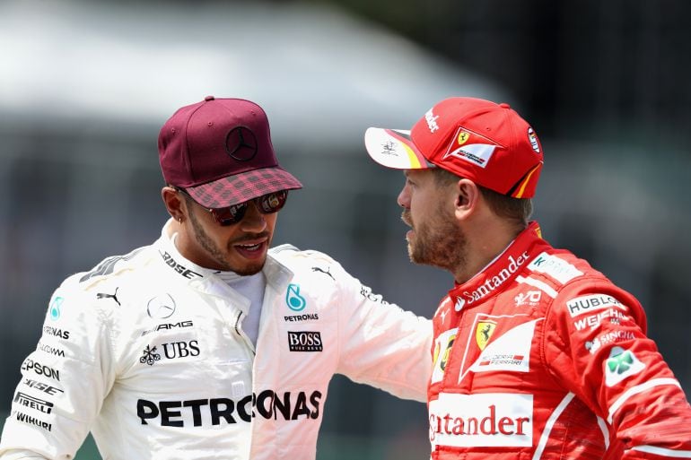 Hamilton y Vettel charlan 