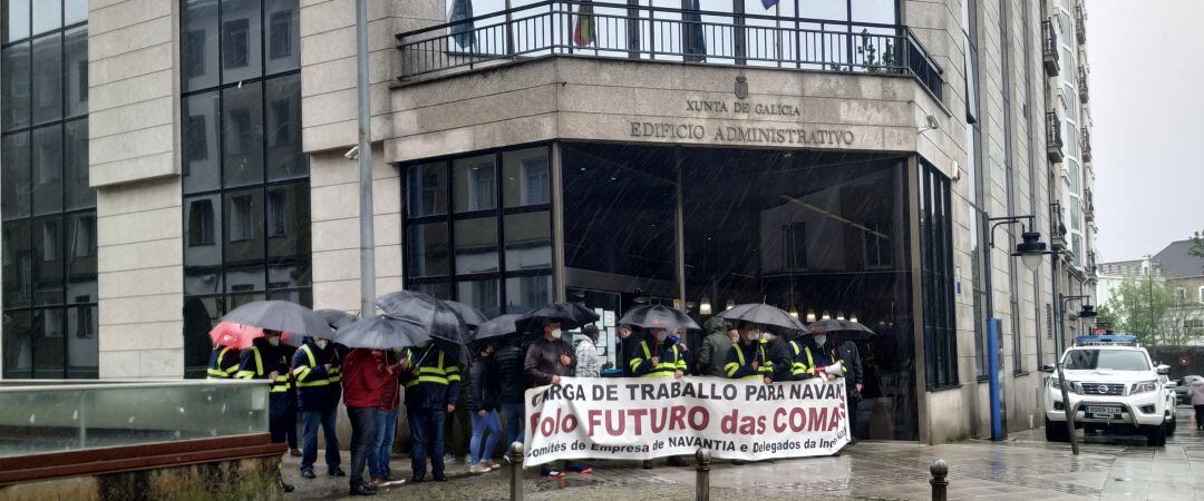 Concentración de trabajadores de Navantia