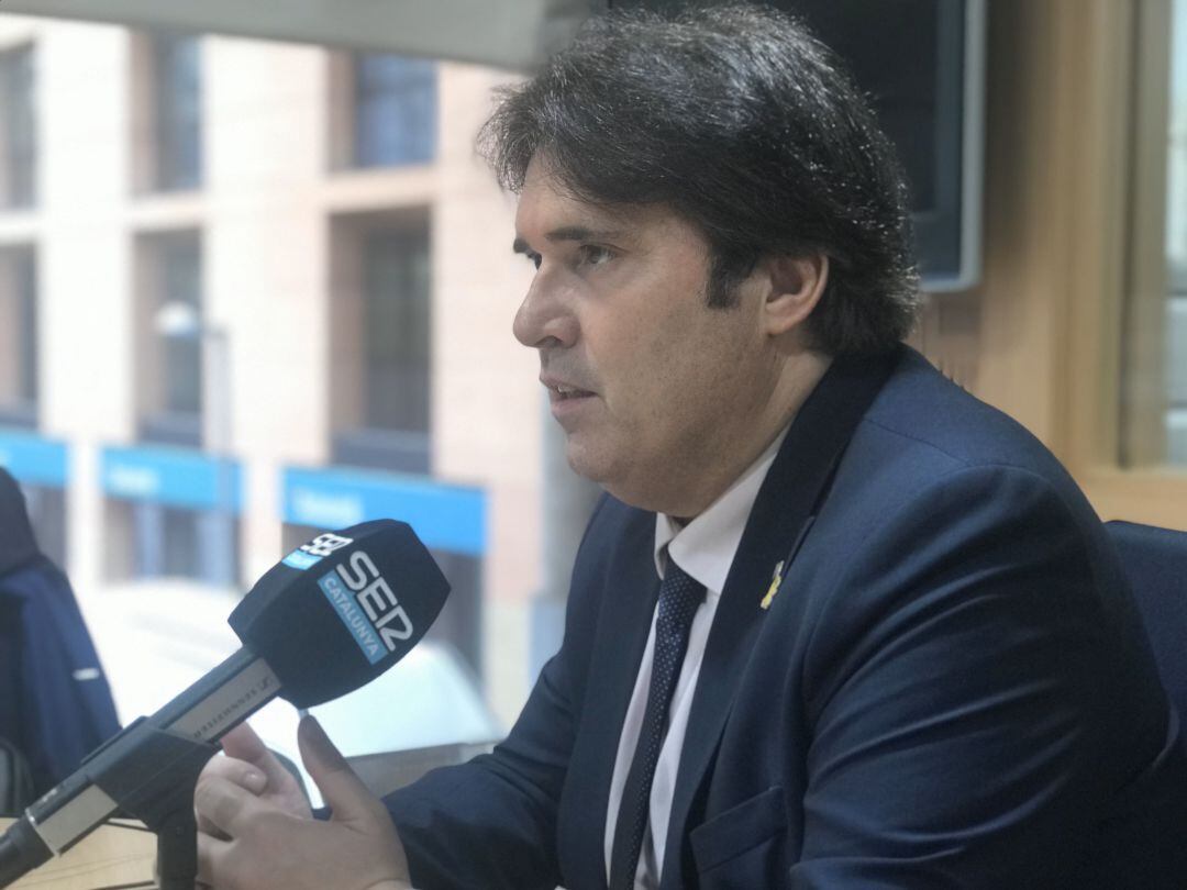 Pere Vila, a l'estudi 1 de Ràdio Girona