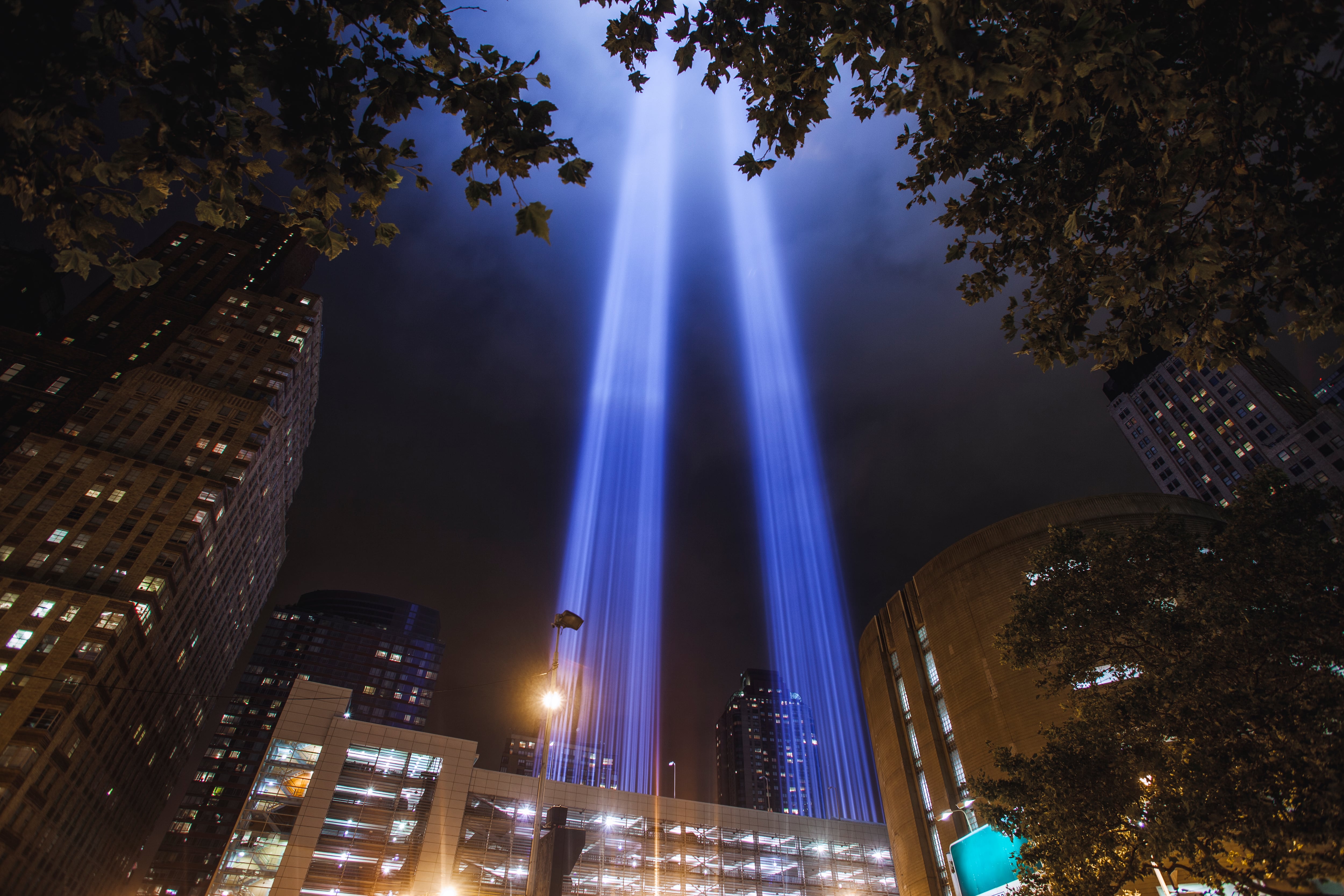 Los conocidos como &#039;rayos gemelos&#039;, que iluminan el lugar donde estaban las Torres Gemelas