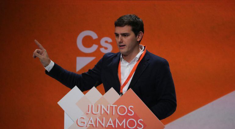 El líder de Ciudadanos, Albert Rivera, durante su intervención en la IV asamblea del partido.