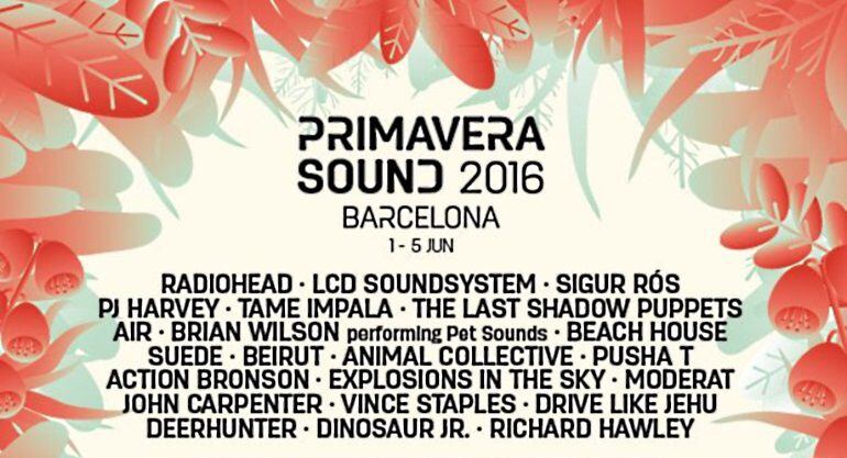 Cartell del Primavera Sound 2016