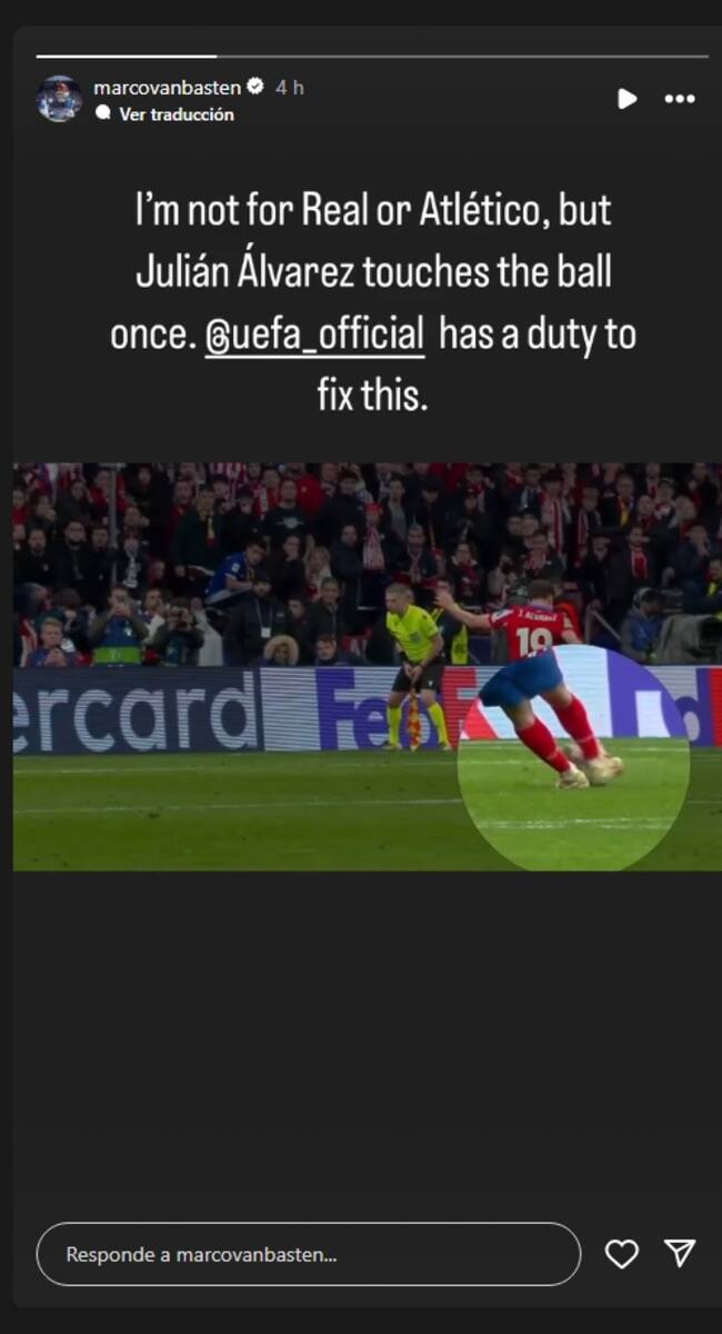 Marco van Basten valora el penalti de Julián Alvarez