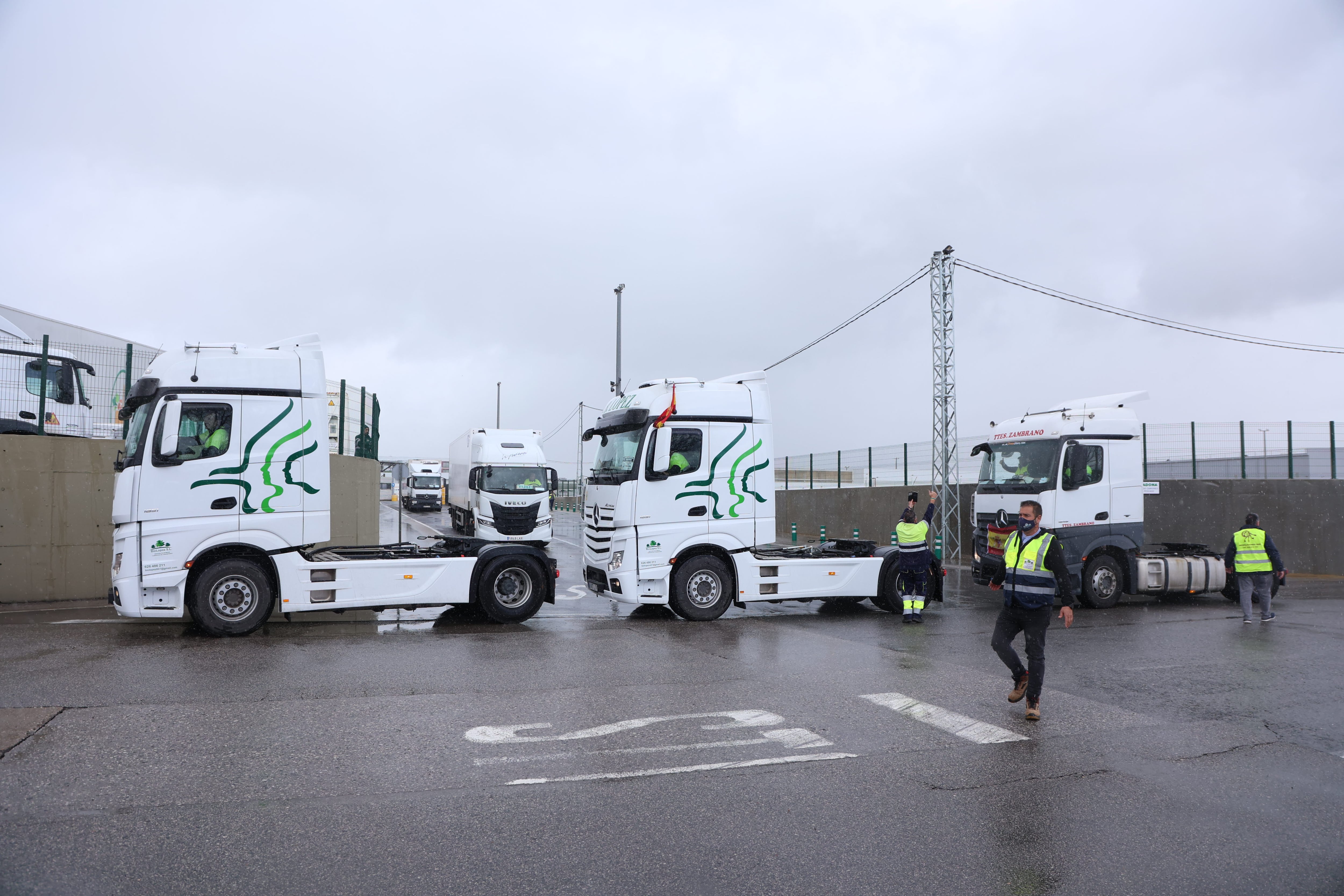 Transportistas en huelga.