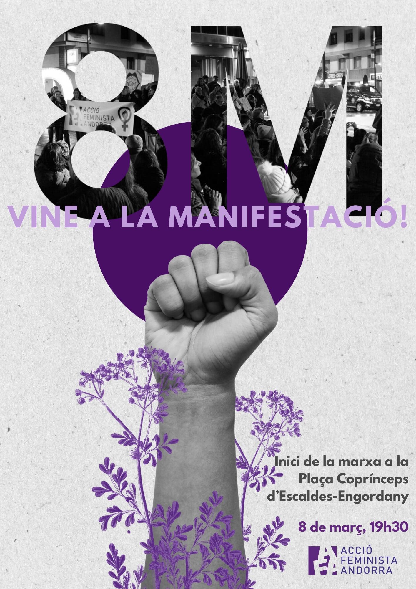 Cartell de la manifestació d&#039;Acció M