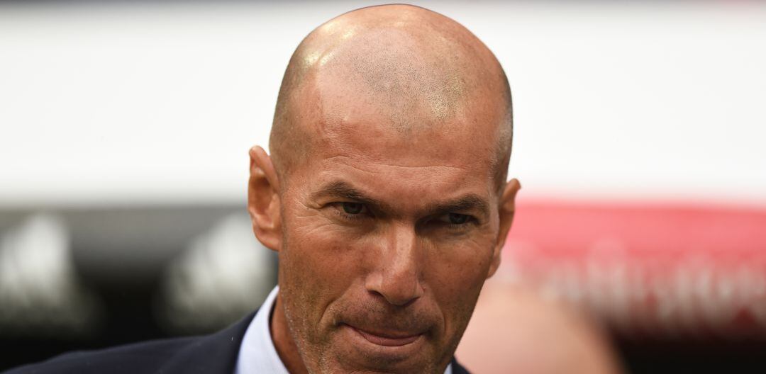 Zinedine Zidane, durante el último partido del Real Madrid en el Santiago Bernabéu