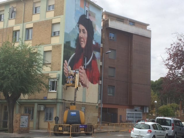 Una de las obras murales en el barrio del Perpetuo Socorro