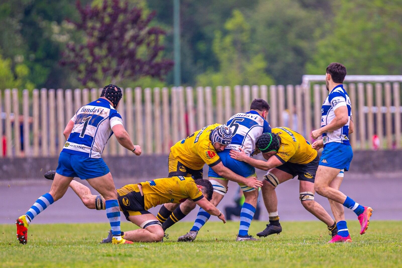 Uno de los partidos del primer equipo masculino del Getxo Rugby