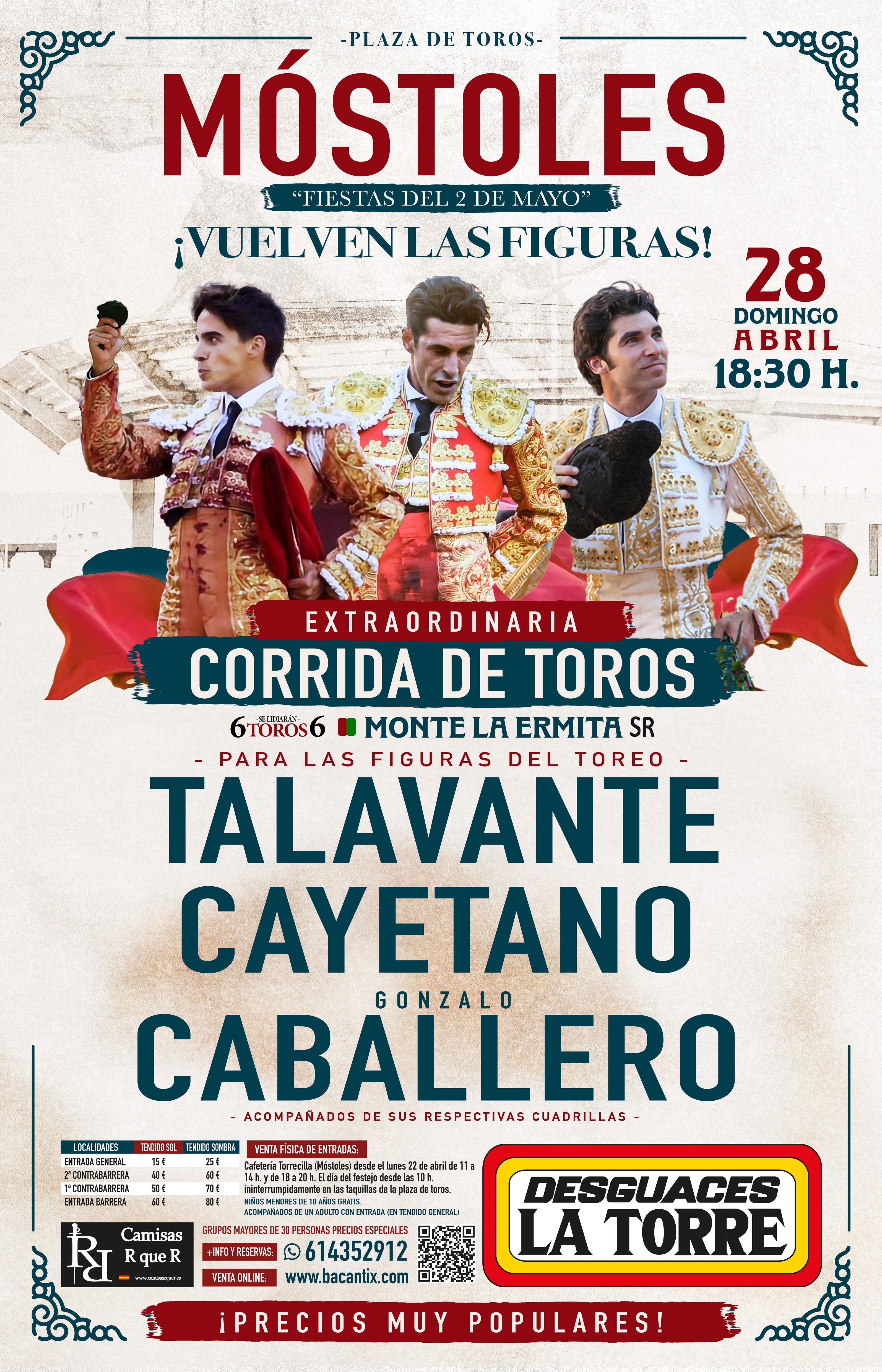 Cartel de la corrida de toros organizada por el Ayuntamiento de Móstoles