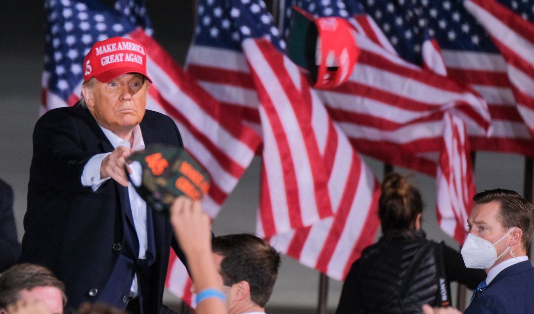 El presidente Trump, en un mítin en Iowa. 