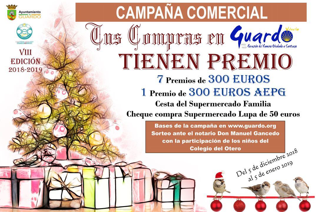 Cartel de la campaña para dinamizar el comercio de Guardo (Palencia) durante la Navidad