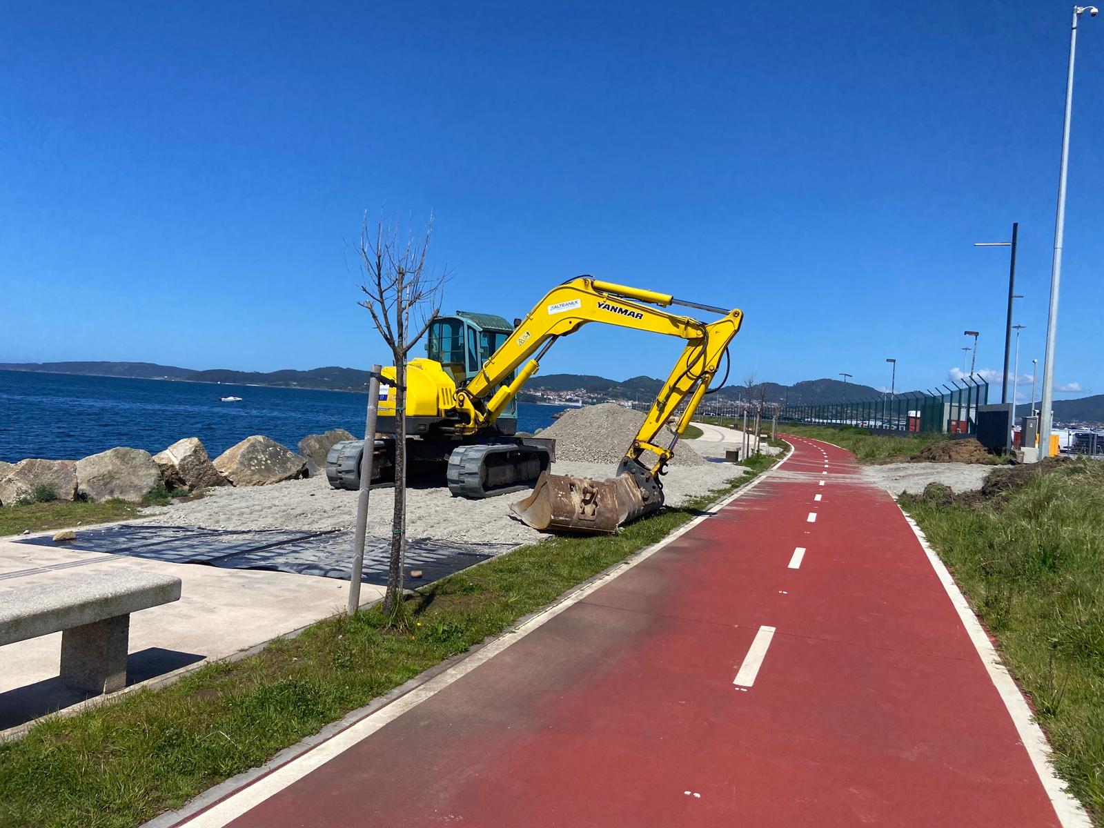 Inicio de las obras del paseo de Bouzas