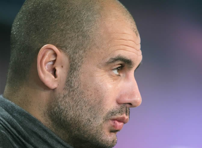 Guardiola, durante una rueda de prensa