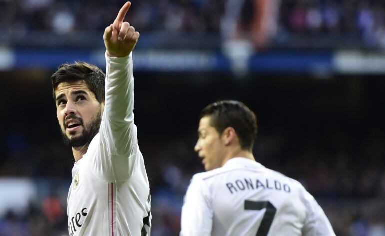 Isco celebra su gol al Deportivo en la jornada 23 de la Liga BBVA.