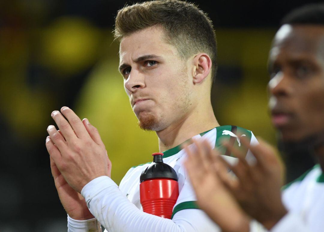 Thorgan Hazard, en un partido con el Borussia Mönchengladbach.