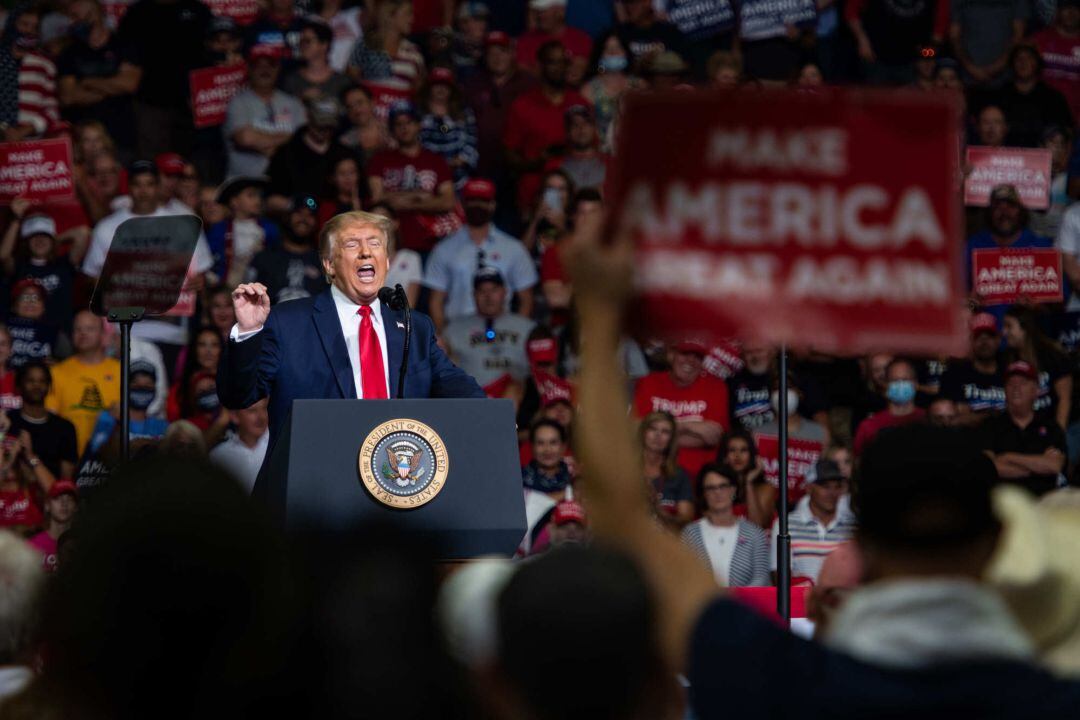 El presidente de EEUU, Donald Trump, durante un acto en Tulsa.
