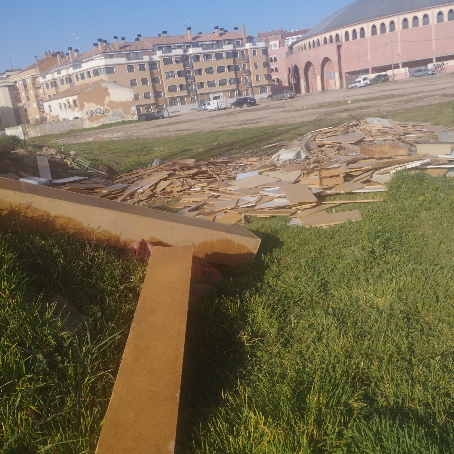 Escombros arrojados este lunes junto al río Bañuelos