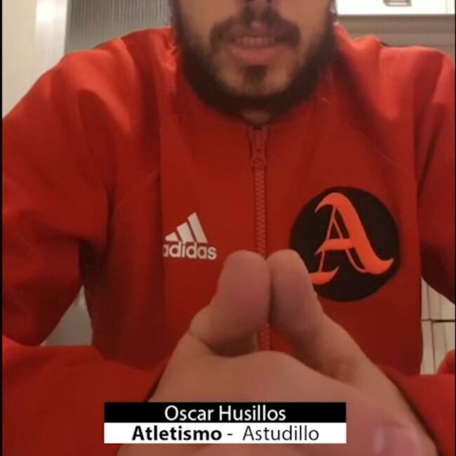 Diputación y deportistas palentinos ponen en marcha la campaña "Yo entreno en Casa", en la imagen, Oscar Husillos