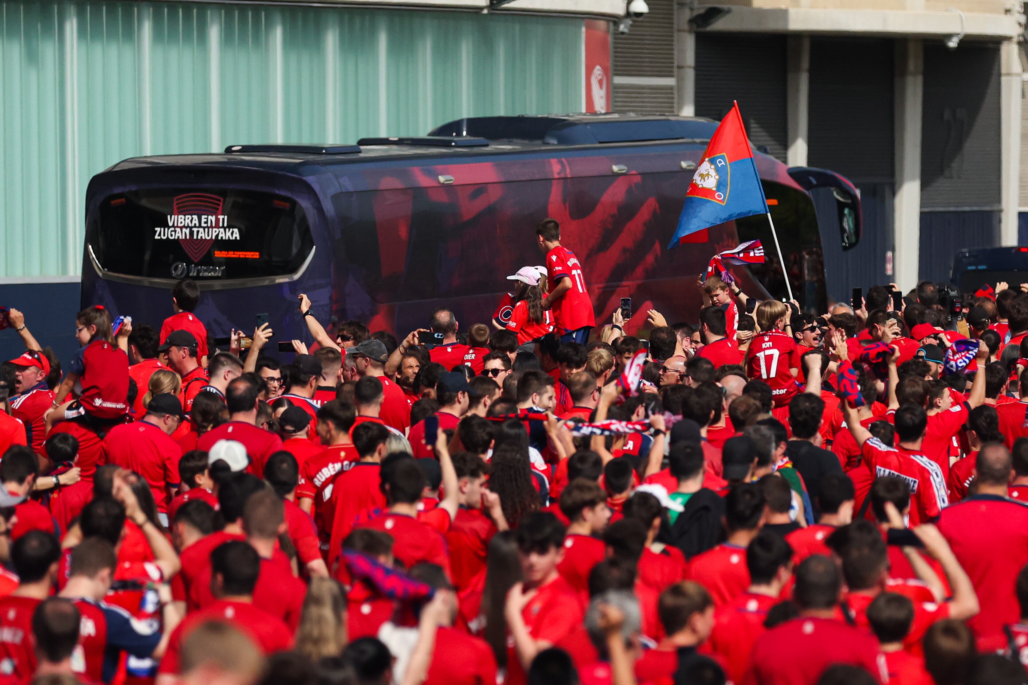 La afición de Osasuna, en la previa del Osasuna-Espanyol de LaLiga