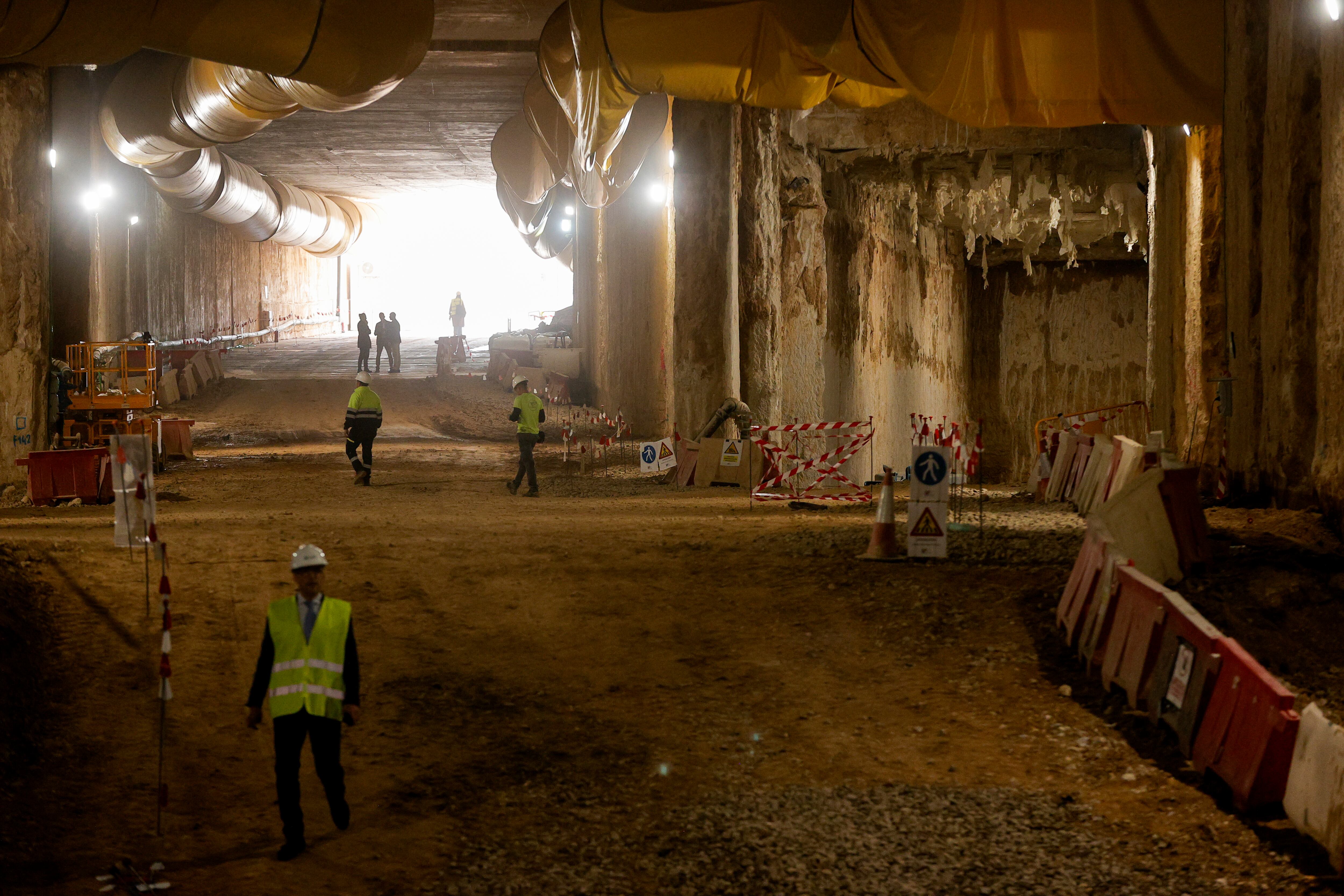 Vista general de las obras del Canal ferroviario de Acceso a València, que está ejecutando Adif