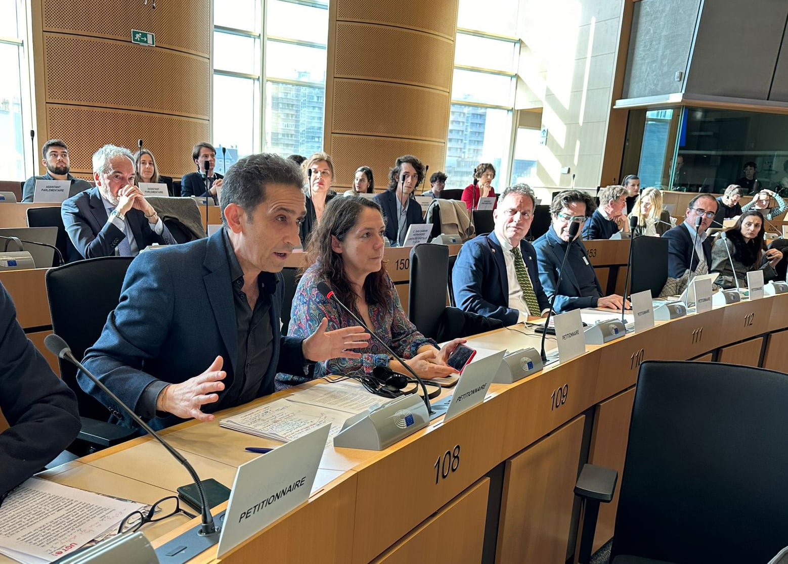 Los secretarios generales de CCOO y UGT de Castilla y León en el Comité de Peticiones del Parlamento Europeo