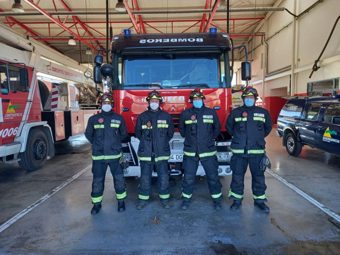 Grupo de bomberos de guardia en Nochevieja en Alcázar de San Juan